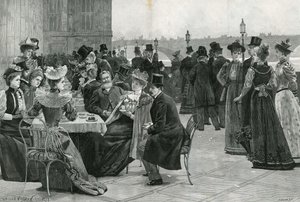 A Câmara dos Comuns: Chá no terraço (litografia)