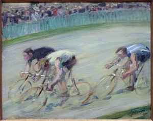 A pressa final. Pintura de Lucien Jonas (1880-1947), óleo sobre tela 1905, arte francesa, século XX. Musee la piscine, Roubaix.