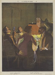 O jogo de pôquer (lito colorido) de Lucien Henri Weiluc