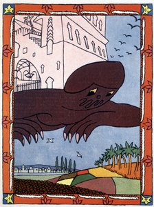 Um génio - em "As Mil e Uma Noites" por Lucien Laforge (1889-1952)
