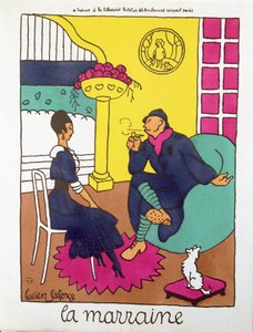 Soldado da Primeira Guerra Mundial com a sua "Madrinha", c.1916 (cor litho)