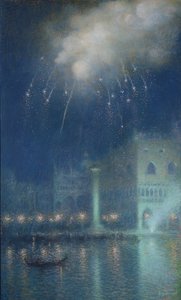 Fogo de artifício sobre Veneza (pastel sobre papel)
