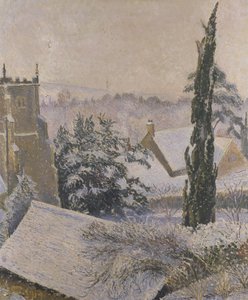 Igreja do leste de Knoyle: Neve, 1917 de Lucien Pissarro
