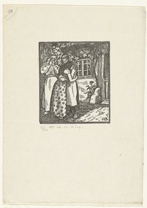 Ruth e Naomi abraçam-se de Lucien Pissarro