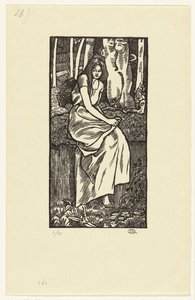 Mulher numa floresta
Rapariga da floresta de Lucien Pissarro