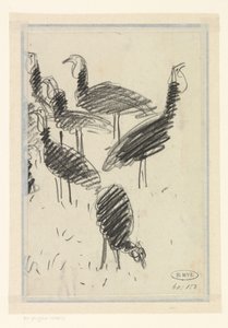 Seis pássaros de Lucien Pissarro