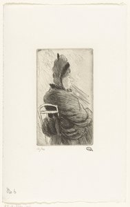 Mulher sentada
Senhora idosa numa cadeira de jardim de Lucien Pissarro