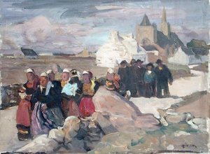 Breton Men and Women, c.1909 (óleo sobre tela)