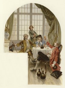 Ilustração para a escola para o escândalo (chromolitho) de Lucius Rossi