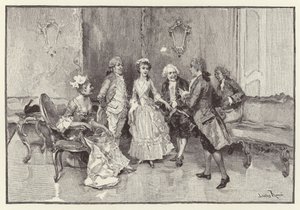 Ilustração para a escola para o escândalo (chromolitho)