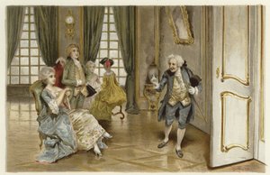Ilustração para a escola para o escândalo (chromolitho) de Lucius Rossi