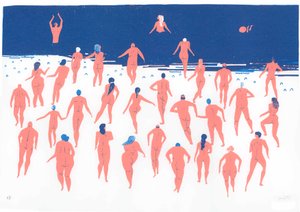 Nude Beach Run, 2016 (serigrafia)