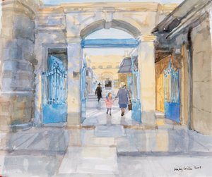 Manhã em Jerusalém, 2019 (aguarela sobre papel) de Lucy Willis