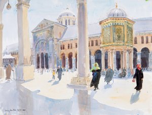 A Grande Mesquita Omíada, Damasco, Síria, 2019 (w - c no papel) de Lucy Willis
