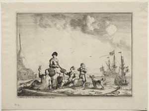 Fish Vender de Ludolf Backhuysen