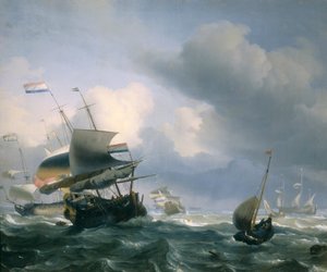 Porto com navios de Ludolf Backhuysen