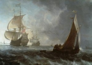 Navios de guerra holandeses de Ludolf Backhuysen
