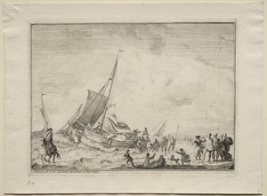 Lançamento de um navio de Ludolf Backhuysen