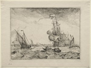 Navios a vela cheia, 1701. de Ludolf Backhuysen