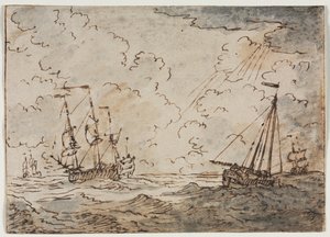 Navios no mar de Ludolf Backhuysen