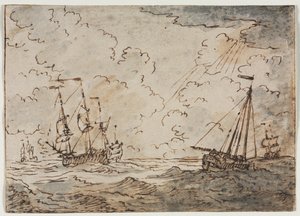 Navios no mar, século XVII.