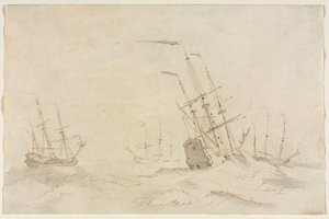 Navios, segundo semestre de 1600. de Ludolf Backhuysen