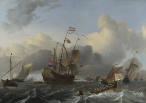 Eendracht emblemática e uma frota de soldados holandeses, c. 1670