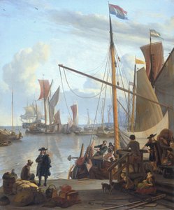 O Y em Amesterdão, visto do Mosselsteiger (cais dos mexilhões) de Ludolf Bakhuizen