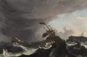 Navios de guerra em uma tempestade pesada Navios de guerra em uma tempestade pesada de Ludolf Bakhuysen