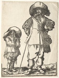 Cavalier de pé e menino mendigo. de Ludolph Büsinck