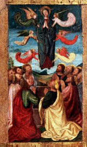 Mistérios do Rosário: Assunção da Virgem (pintura em madeira