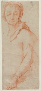 Estudo de figura de meio comprimento de uma mulher de Ludovico Cardi Cigoli