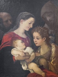 A Sagrada Família com os Santos Francisco e Catarina de Alexandria, c.1589-92 (óleo sobre tela) de Ludovico Carracci