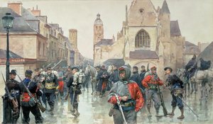 Um encontro das tropas francesas e Garibaldini em Tours de Ludovico Marchetti