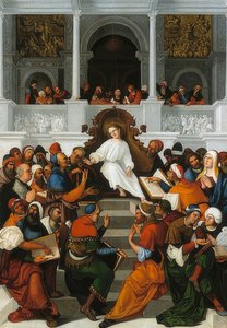 Os doze anos de idade ensinando Jesus no templo. 1524