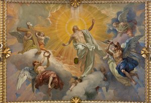 Capela de Cybo (braço norte do transepto), abóbada: Ressurreição de Jesus Cristo