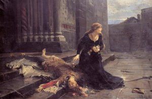 A morte de Gianmaria Visconti em frente à igreja s. Gottardo em Milão
