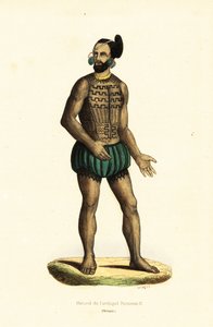 Homem nativo da Ilha Tikei, grupo Tuamotu, Polinésia Francesa