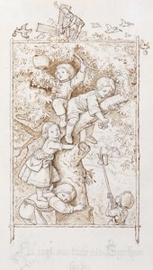 Plum Hunt with Sparrows; Afugentar os pardais