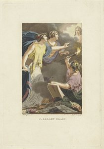 Representação alegórica com Desenho, Escrita e Pintura
Página de título para: M. Stuart, Man, como aparece no conhecido globo, 1802 de Ludwig Gottlieb Portman