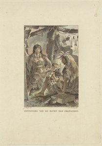 Família em sua cabine Habitantes do porto dos franceses (título sobre objeto) de Ludwig Gottlieb Portman