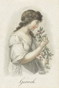 Cheiro Rumor (título no objeto) Cinco sentidos representados por figuras femininas (título da série) Die Funf Sinne (título da série) de Ludwig Gottlieb Portman