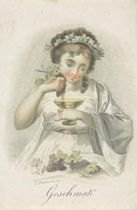 Gosto Geschmack (título no objeto) Cinco sentidos representados por figuras femininas (título da série) Die Funf Sinne (título da série) de Ludwig Gottlieb Portman