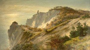 Vistas do outono de Mons Cliff, Dinamarca, 1882