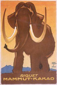 Anúncio para "Riquet Mammut-Kakao de Ludwig Hohlwein