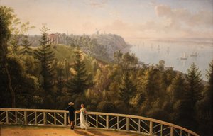 Vista do parque Baurs para Hamburgo de Ludwig Philipp Strack