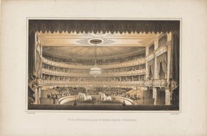 Interior do Teatro Equestre de Circo em São Petersburgo, 1850.
