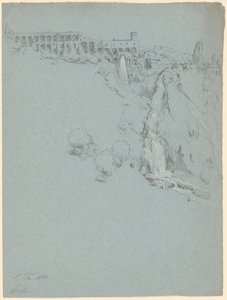 A Cachoeira do Tivoli com a Villa de Mecenas de Ludwig Thiersch