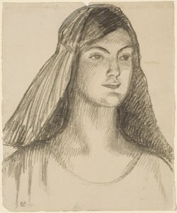 Retrato de uma jovem mulher de Ludwig von Hofmann