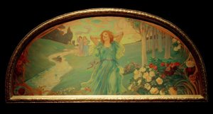 Três garotas no riacho de Ludwig von Hofmann
